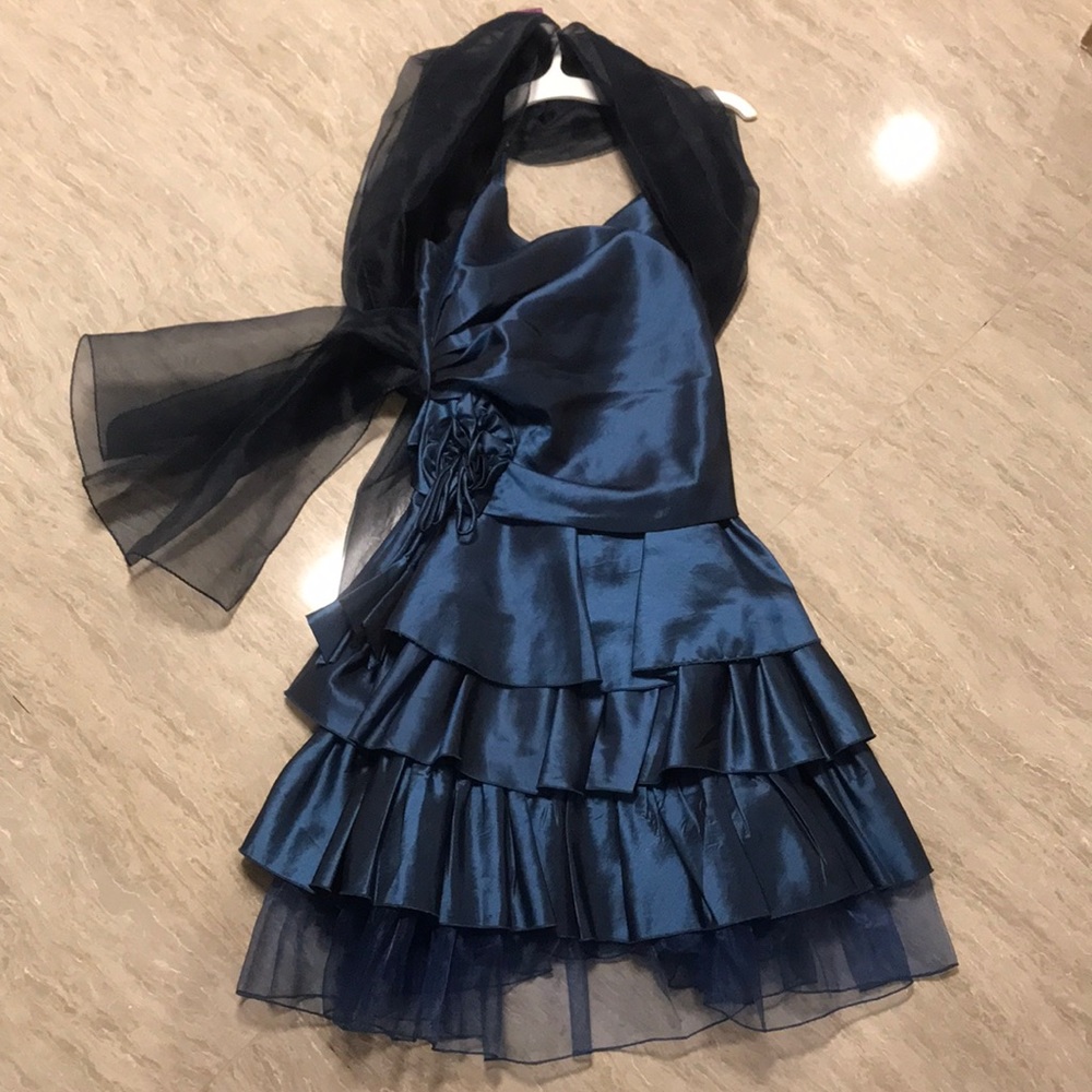 Navy Blue Fit and Flare Dress